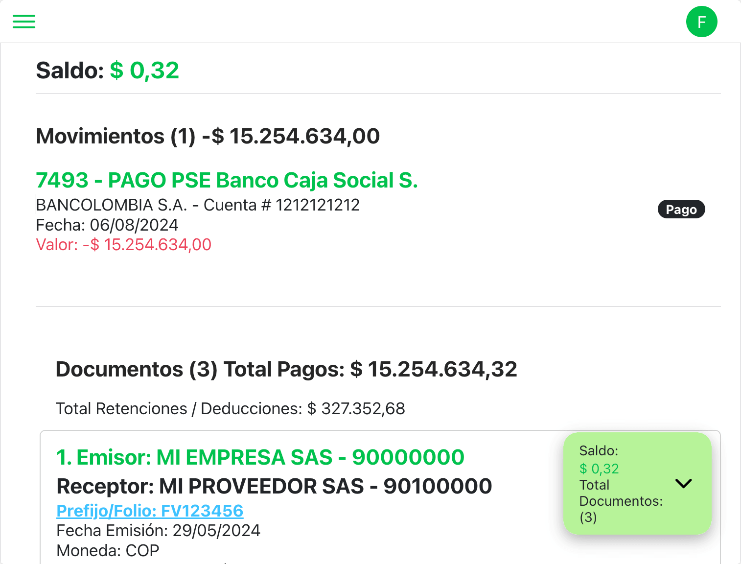 Identifique Pagos y Consignaciones